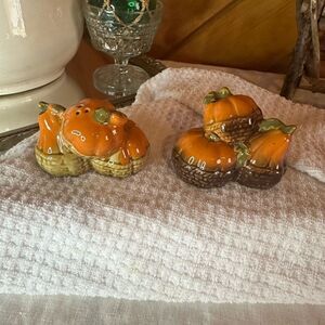 Ceramic Pumpkin Salt and Pepper Shakers